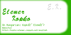 elemer kopko business card